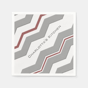 Moderne grote Chevron met elke kleur en tekst Servetten