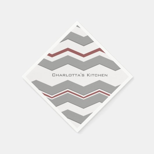 Moderne grote Chevron met elke kleur en tekst Servetten (Hoek)