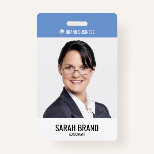 Moderne Grote Medewerker Foto Personeel ID Badge (Voorkant)