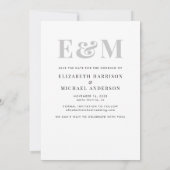 Moderne grote Monogram Initialen Foto Save The Date (Achterkant)