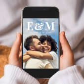 Moderne grote Monogram Initialen Foto Save The Date