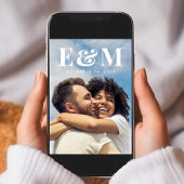 Moderne grote Monogram Initialen Foto Save The Date