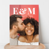 Moderne grote Monogram Initialen Foto Save The Date