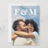 Moderne grote Monogram Initialen Foto Save The Date (Voorkant)