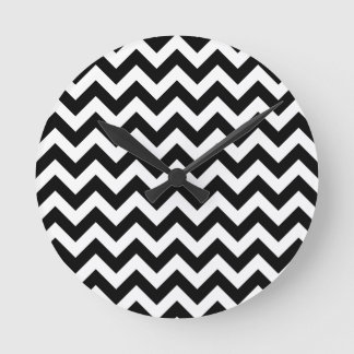 , moderne grote witte en zwarte Chevrons Ronde Klok