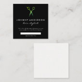 Moderne Grunge Green Scissors Appointment Afsprakenkaartje (Voorkant / Achterkant)