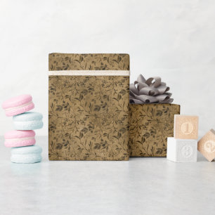 Moderne Grunge Leaf Pattern Wrapping Paper Roll Cadeaupapier