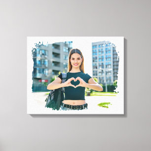 Moderne Grunge Rand Foto Canvas Afdruk