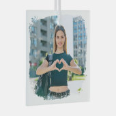 Moderne Grunge-randfoto Glas Ornament (Voorkant Rechts)