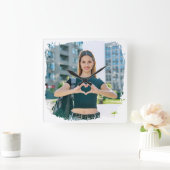 Moderne Grunge-randfoto Vierkante Klok (Huis)