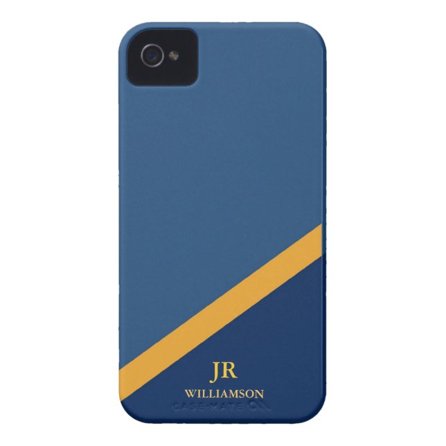 Moderne Guy Navy Blue iPhone4 Hoesje-Mate™ Case-Mate iPhone Case (Achterkant)