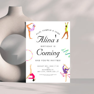 Moderne Gymnastiek Verjaardagsfeest Kaart