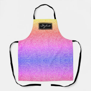 Moderne haar Stylist Rainbow Glitter Womens Schort