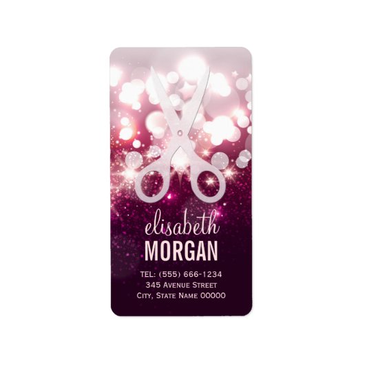 Moderne haarlijst - Roze glitter Sparkle Etiket (Voorkant)