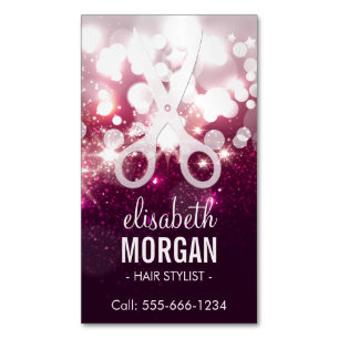 Moderne haarlijst - Roze glitter Sparkle Visitekaartje Magneet