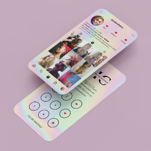 Moderne haarstylist Holografische Instagram Loyali Visitekaartje