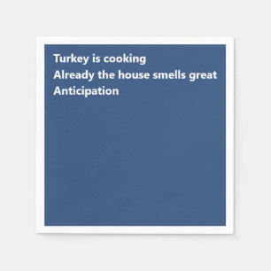 Moderne Haiku Gedicht Minimal Blue Thanksgiving Servet