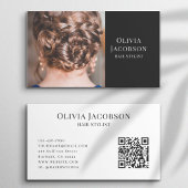 Moderne Hair Stylist Foto QR Code Visitekaartje