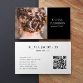 Moderne Hair Stylist Foto QR Code Visitekaartje