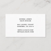 Moderne Hair Stylist Lavendel Script Monogram Visitekaartje (Achterkant)