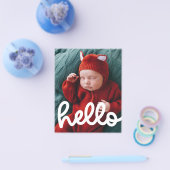 Moderne Hallo Aankondiging geboorte met fotobudget Flyer (Enkel)