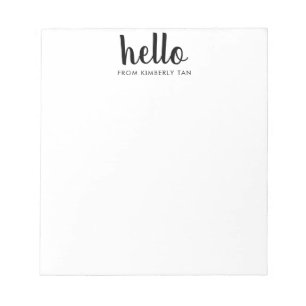 Moderne HALLO Bold Script Black Chic Typografie Notitieblok