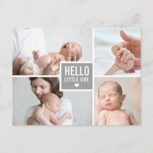 Moderne 'Hallo' en geboortekaartjefoto's Briefkaart