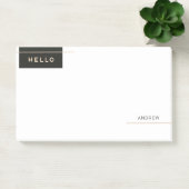 Moderne Hallo met gouden strepen Post-it® Notes (Kantoor)