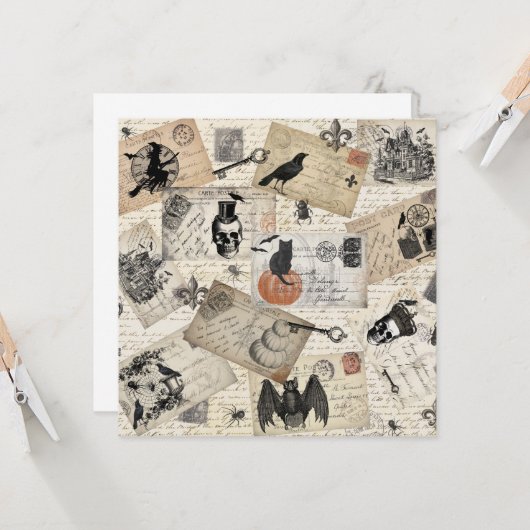 Moderne halloween briefkaarten (Voorkant / Achterkant in situ)
