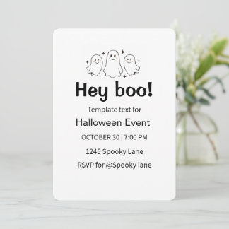 Moderne Halloween-feestuitnodiging voor spookachti Kaart