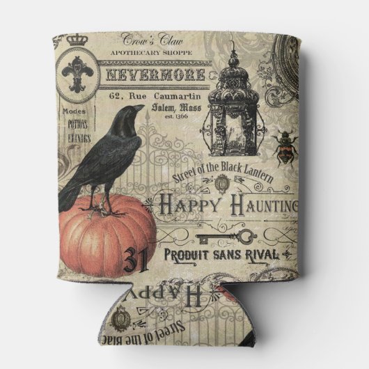 MODERNE  HALLOWEEN KRAAI EN POMPOEN BLIKJESKOELER (Achterkant)