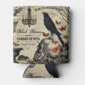 moderne halloween kraai en schedel blikjeskoeler (Voorkant)