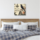moderne  halloween kraai en schedel canvas afdruk (Insitu (Slaapkamer))