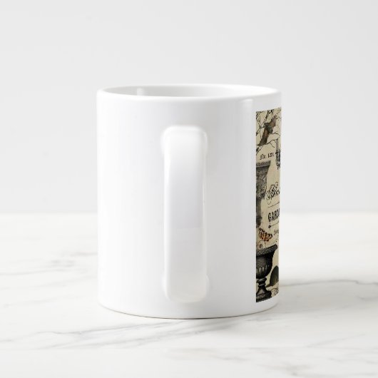 moderne  halloween kraai en schedel jumbo mok (Achterkant)