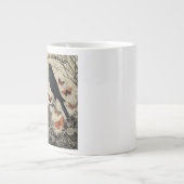 moderne  halloween kraai en schedel jumbo mok (Voorkant)