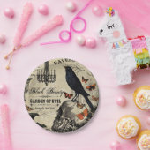 moderne  halloween kraai en schedel papieren bordje (Feest)