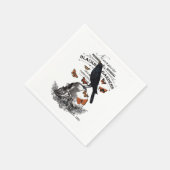 moderne  halloween kraai en schedel servetten (Hoek)