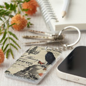 moderne  halloween kraai en schedel sleutelhanger (Voorkant Rechts)