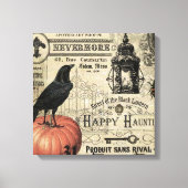 moderne  halloween pompoen en kraai canvas afdruk (Voorkant)
