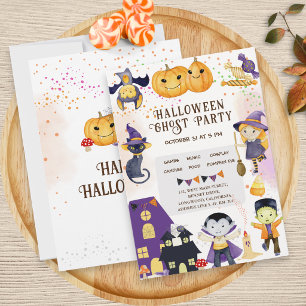 Moderne Halloween Pompoen Paars Oranje Schattig Ki Kaart