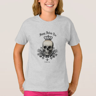 Moderne Halloween schedel en kroon T-shirt