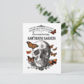 moderne  Halloween-schedel en vlinders Briefkaart (Staand voorkant)