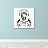 Moderne  Halloween schedel met kroon Canvas Afdruk (Insitu (Houten vloer))