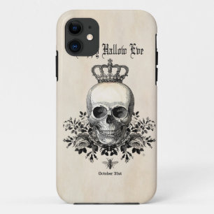 Moderne  Halloween schedel met kroon iPhone 11 Hoesje