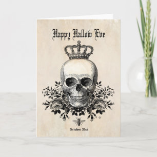 Moderne  Halloween schedel met kroon Kaart