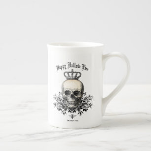 Moderne Halloween schedel met kroon Porselein Kop