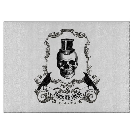 Moderne halloween schedel snijplank (Voorkant)