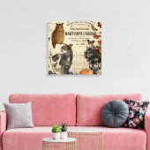 Moderne  halloween-uil en schedel canvas afdruk (Insitu (Woonkamer))