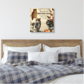 Moderne  halloween-uil en schedel canvas afdruk (Insitu (Slaapkamer))