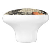 Moderne  halloween-uil en schedel keramische knop (Zijkant)